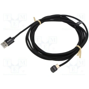 Cable; USB 2.0; USB A plug,USB C angled plug; 3m; 
