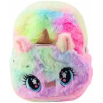 LEAN Children®s Backpack Plush Unicorn Rainbow Col