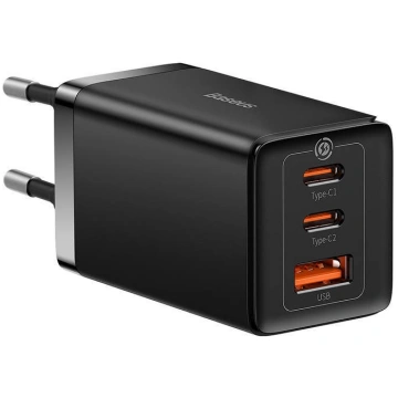 Baseus CCGP120201 GaN 2xUSB-C 1xUSB 65W ātrais lād