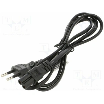 Cable; 2x0.5mm2; CEE 7/16 (C) plug,IEC C7 female; 