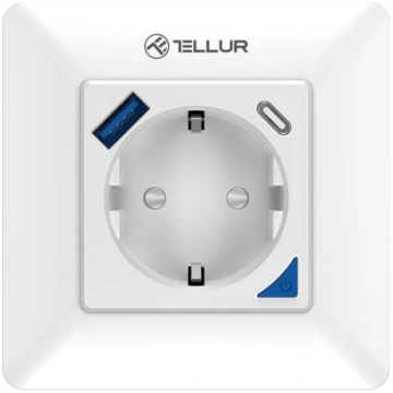 Tellur Smart WiFi Wall Plug 3600W 16A, PD20W, USB 