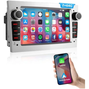 ESSGOO 2+64G bezvadu auto radio Android 14 ar Carp
