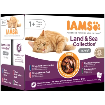 Mitrā kaķu barība IAMS Delights Land & Sea Collect
