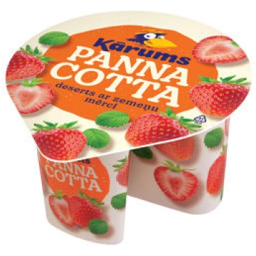 Deserts KĀRUMS Panna Cotta zemeņu 140g - 1