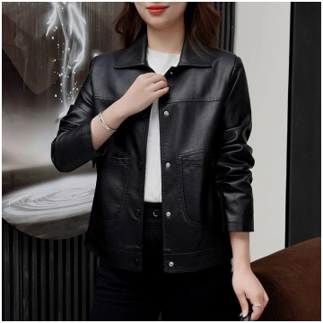 Leather Jacket Women"s New Spring and Autumn Short