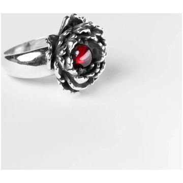 PEONY - peony ring with garnet stone - 23