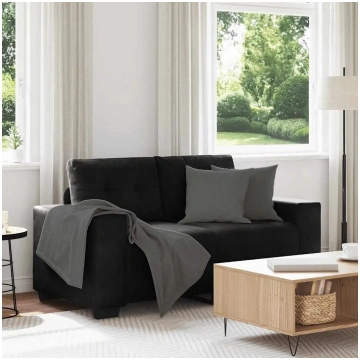 Dīvāns divvietīgs VidaXL modelis 4105115 melns sam