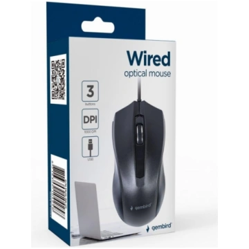 MOUSE USB OPTICAL/BLACK MUS-3B-01 GEMBIRD