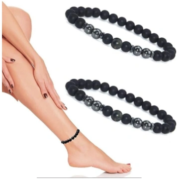 Anti-swelling Black Obsidian Slimming Anklet, limf
