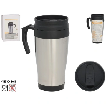Termokrūze Kitchen&GO, 0.45 l, sudraba krās./melna