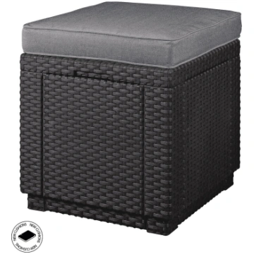 Dārza krēsls/uzglabāšanas kaste Cube ar spilvenu p