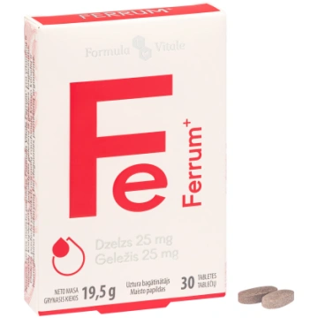 FORMULA VITALE Ferrum 25mg tabletes, 30 gab. INTER