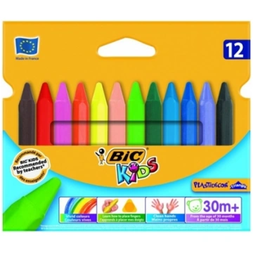 BIC Wax Crayons Plastidecor Triangle 12 colours 00