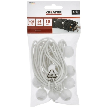 Bungee bumbiņu siksna Ø 4mm, 25cm - 10 gab, Kreato