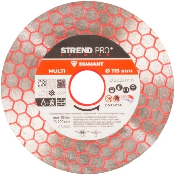 Strend Pro Premium disks, 115 mm, sešstūra, dimant