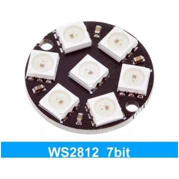 RGB LED riņķis ar 7 RGB gaismas diodēm RGB LED rin