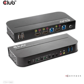 Club3D KVM Switch 4K60Hz 2x HDMI > HDMI/2xUSB/Audi