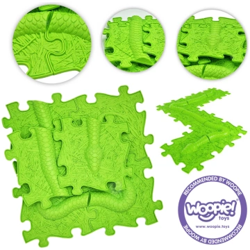 Woopie Sensory Mat Ortopēdiskā Puzle Čūska Zaļa 6 