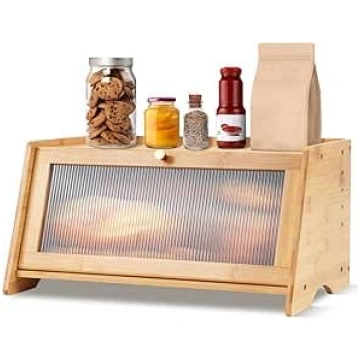 Bread Bin Bambusa maizes uzglabāšanas kaste virtuv