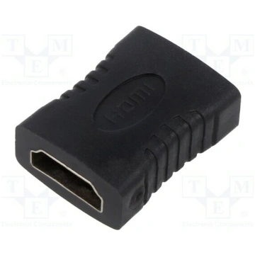 Adapter; HDMI socket,both sides; black | SAVKABELC