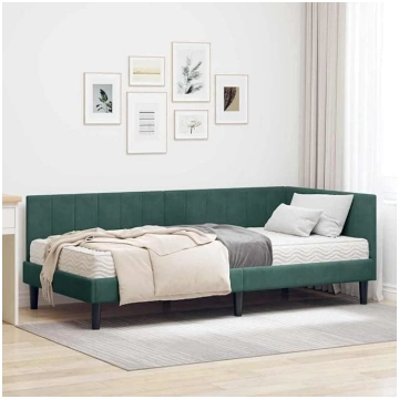 Modern Upholstered Bed Slatted Frame Wooden Sofa w