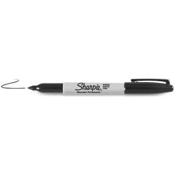 Sharpie Fine Point marķieris, melns, 12 gabali