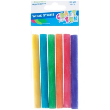 Koka krāsojamās nūjiņas 6gab - Craft with Fun
