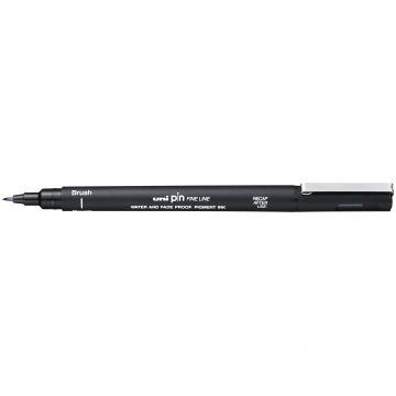 Marķieris UNI PIN Brush melns