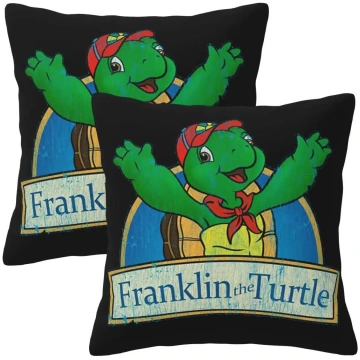 Vintage Franklin The Turtle 2 Pcs Square Pillowcas