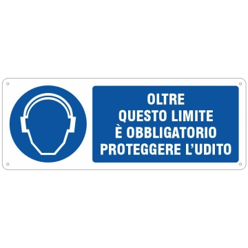 Cartello oltre questo limite è obbligatorio proteg