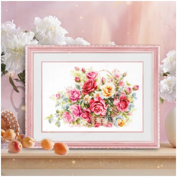 Izšūšanas komplekts Magic Needle "Basket with Rose