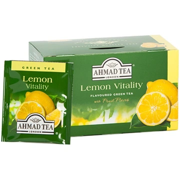 Zaļā tēja AHMAD GREEN LEMON, 20 maisiņi paciņā (45