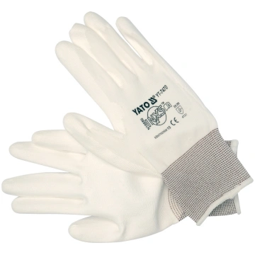 Gloves Nylon/Pu White 10" (YT-7470)