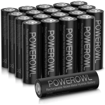 POWEROWL AA baterijas, 2800 mAh, 20 AA uzlādējamo 