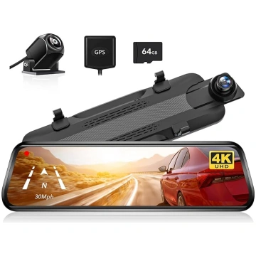 WOLFBOX G930 4K atpakaļskata spoguļa kamera, priek