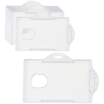 Horizontal ID Card Case, Hard Plastic, Transparent
