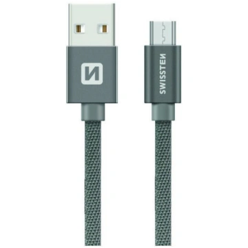 Vads Swissten, Micro USB/USB, 200 cm, pelēka krās