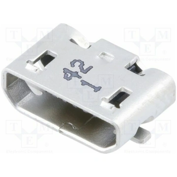 Connector: USB B micro; socket; on PCBs; SMT; PIN: