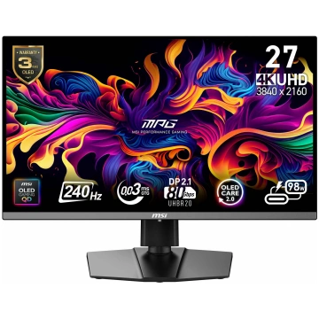 Monitors MSI MPG 272URXDE, QD-OLED, 240 Hz, 4K UHD