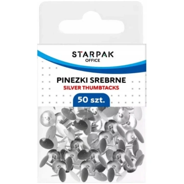 Koka tapas STARPAK STK PIN4 — metāla sudraba galvi