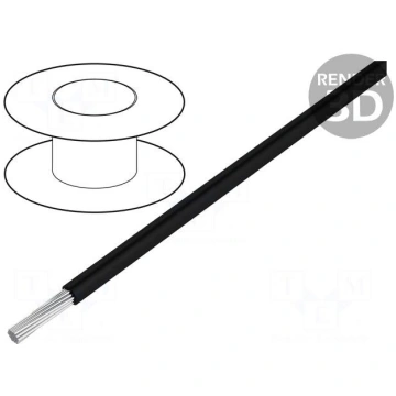 Wire | stranded | Cu | 20AWG | black | PVC | 300V 