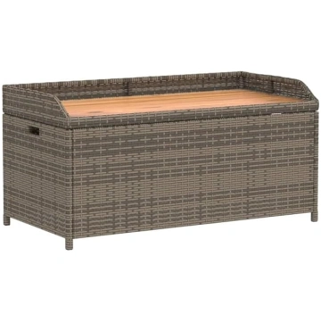 Outdoor Storage Chest Bench Storage Box Grey Polyr