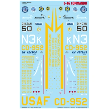 Curtiss C-46 Commando Decals Caracal Models
