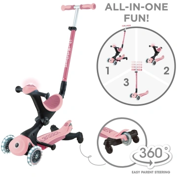 GLOBBER skrejritenis Go Up Deluxe Lights 360°, pas