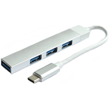 RoGer USB-C HUB 3xUSB2.0 / 1xUSB3.0 5Gbps / silver