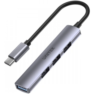 HUB USB-C; 3x USB-A 2.0 1x USB-A 5 Gbps alu | H120