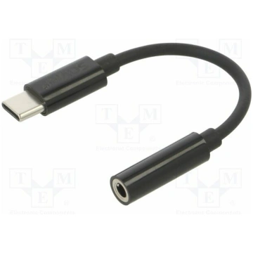 Cable; USB 3.1; Jack 3.5mm socket,USB C plug; 0.12