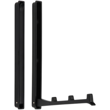 Coat rack folding hooks - double - matte black