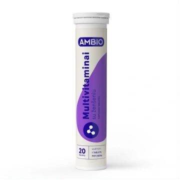 AMBIO multivitamīni ar žeņšeni (mandarīnu apelsīnu