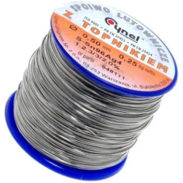 Tin; lead free; Sn96,3Ag3,7; 0.5mm; 250g; reel; Me